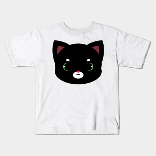 Cute Black Cat With Pink Nose Kids T-Shirt